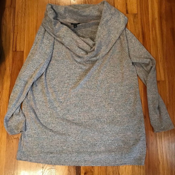 Ana portrait collar tunic, marled weave pink and grey - Picture 1 of 4